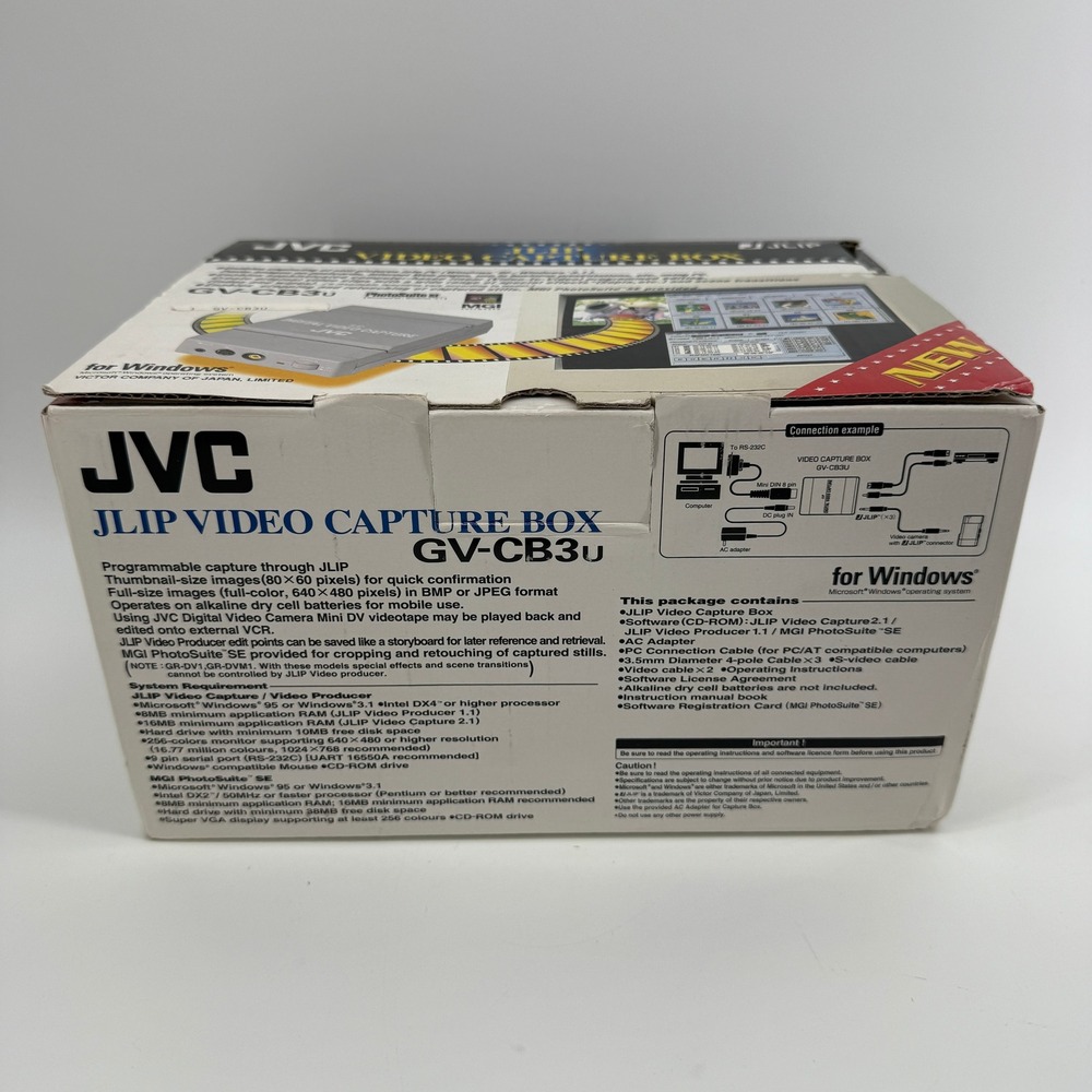 JVC JLIP GV-CB3U Video Capture Box Powers On w/ Adapter & Cables Vintage PC - Picture 3 of 12